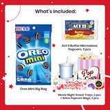 Valentines Movie Night Gift basket - Valentines popcorn bags and candy for Valentine gifts - Valentines day gift baskets for kids and adults