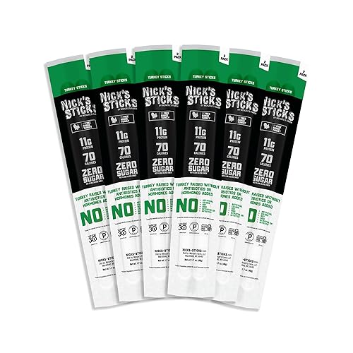Nick's Sticks Clean & Balanced Free Range Turkey Snack Sticks | Made in the USA | Gluten Free | Paleo, Keto, Whole30 Approved | No Soy, Antibiotics or