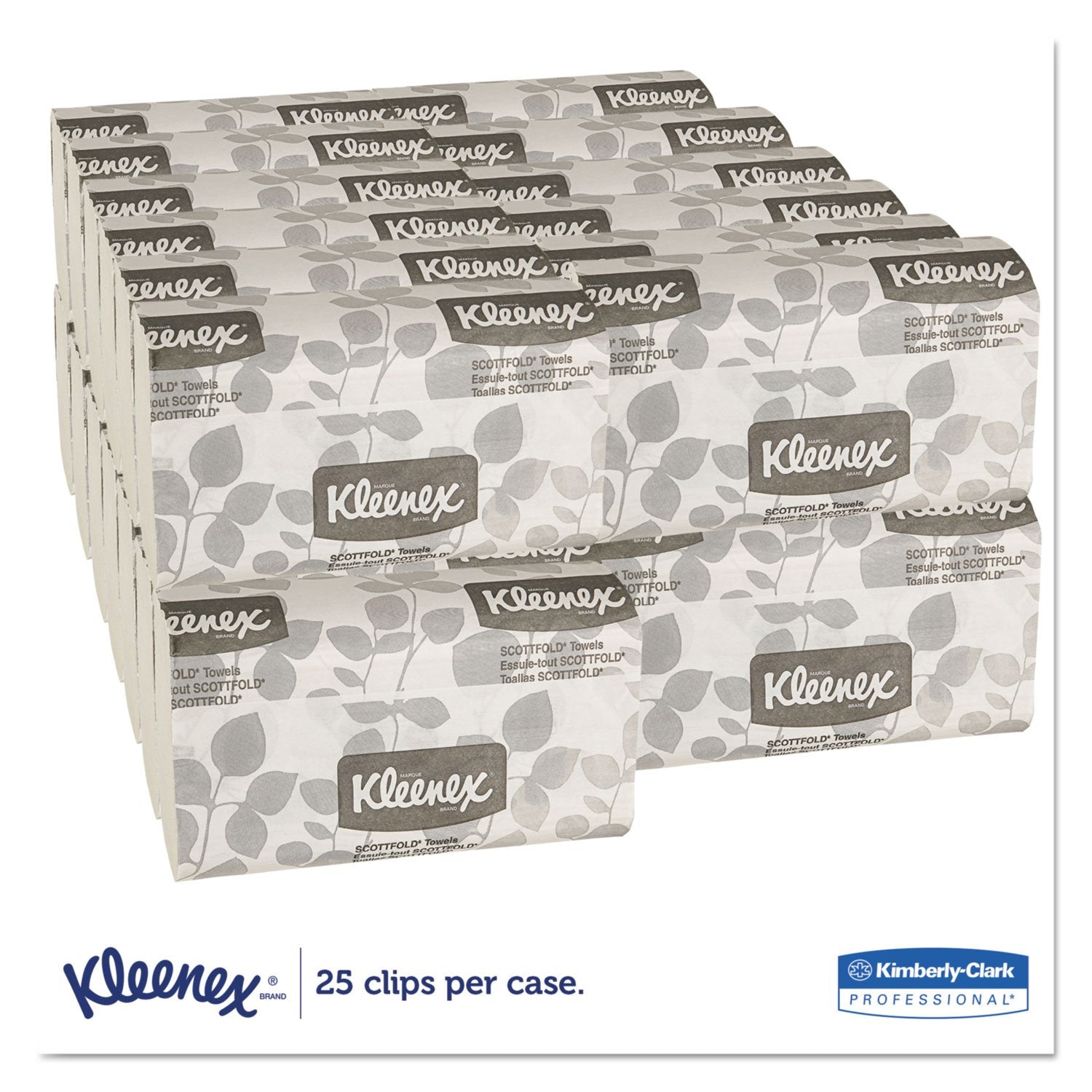 Kimberly-Clark Professional Kleenex Scottfold Paper Towels, White, 120/Pack, 20/Carton (2400 Total)