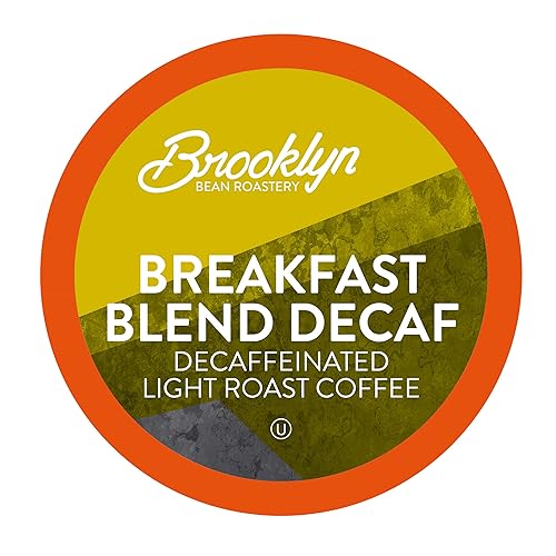 Brooklyn Beans Decaf Coffee Pods, Decaf Breakfast Blend - Compatible with Keurig K Cup Brewers Including 2.0 Machines, 40 Count, Smooth and Balanced