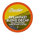Brooklyn Beans Decaf Coffee Pods, Decaf Breakfast Blend - Compatible with Keurig K Cup Brewers Including 2.0 Machines, 40 Count, Smooth and Balanced