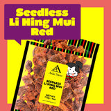 Asia Trans Seedless Red Li Hing Mui Crack Seed Plums | Hawaiian Favorite | Sweet, Sour, & Salty Dried Asian Plum Candy