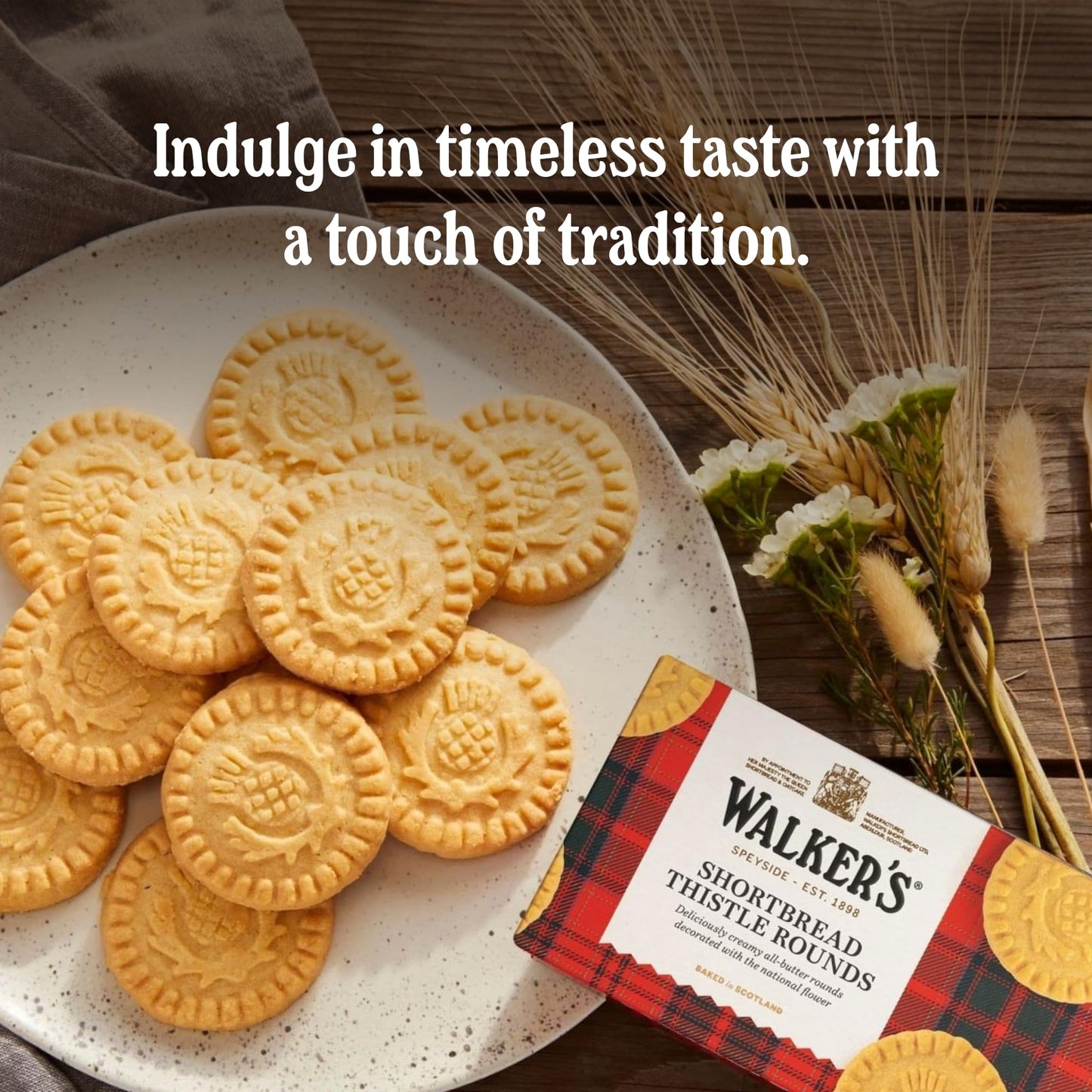 Walker's Shortbread Rounds, Pure Butter Shortbread Cookies, 5.3 Oz Box (Pack of 4)