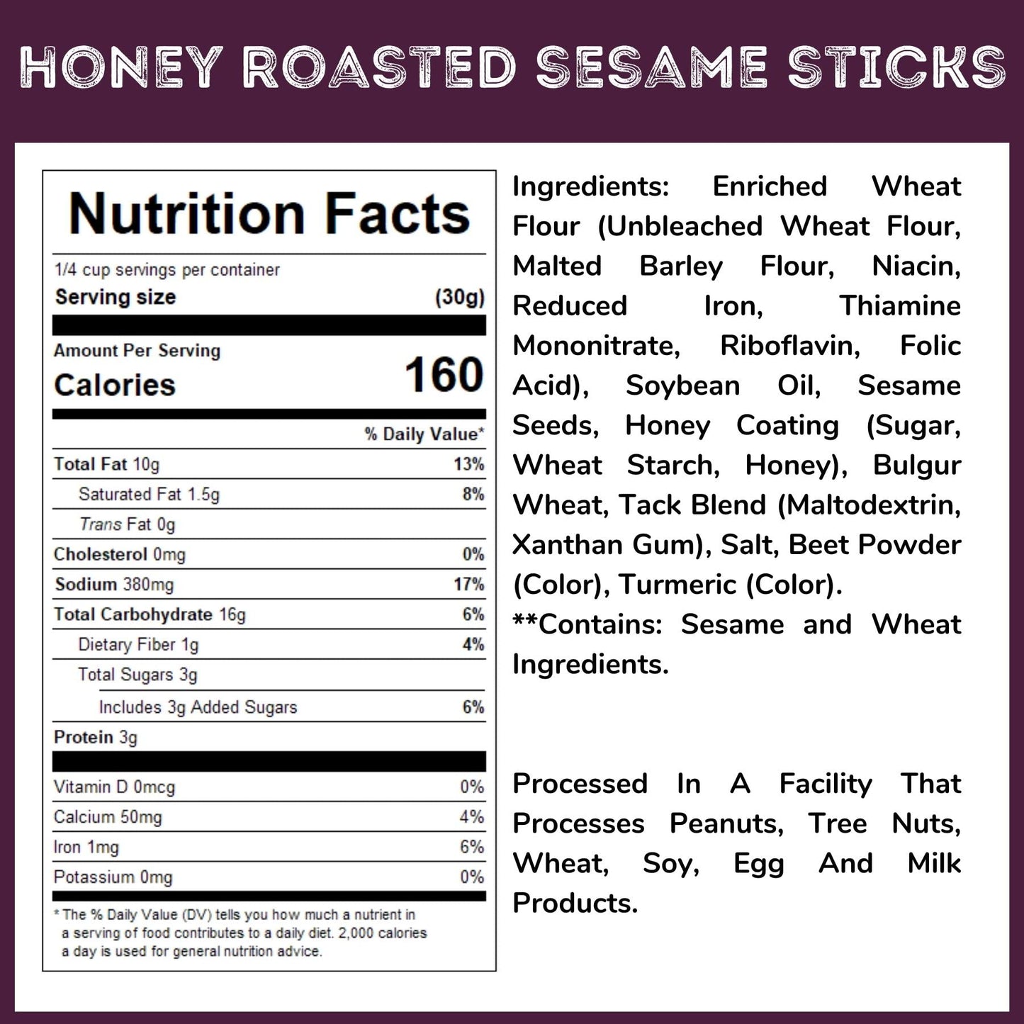 WinCrest Bulk Honey Roasted Sesame Sticks - 5 Lb Case