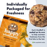 Happy Wholesome Protein Balls 20 Count (Peanut Butter Chocolate) Protein Snack, 8 g High-Protein. Individually Wrapped Protein Ball. Healthy Snack