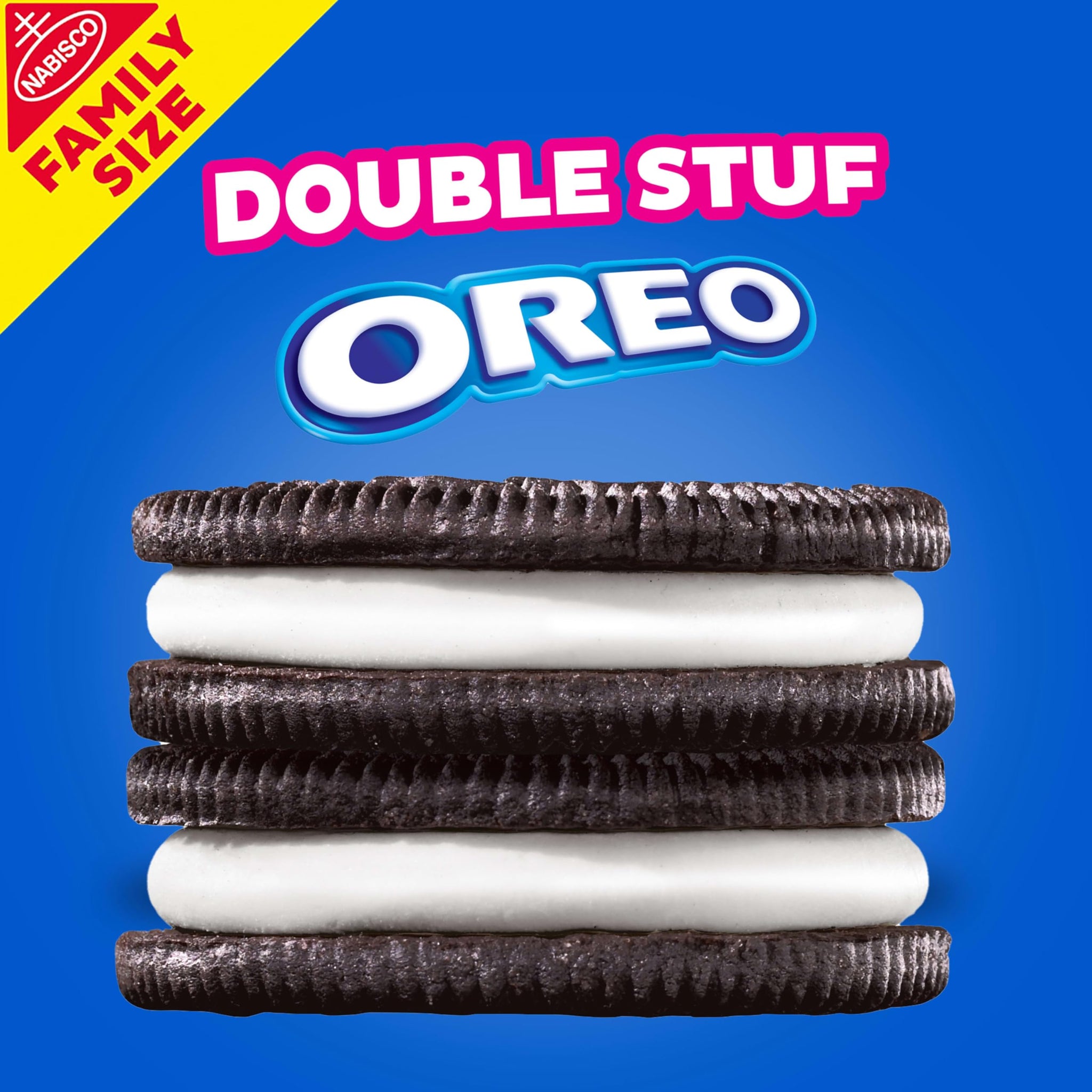 OREO Double Stuf Chocolate Sandwich Cookies, Family Size, 3 Packs