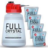 Full Crystal Window Cleaning Kit - 16 oz Glass Cleaner and Bottle with 27 ft Reach, Each 4 oz Bag Makes Up to 640 fl oz, Cleans Up to 80 Windows