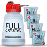Full Crystal Window Cleaning Kit - 16 oz Glass Cleaner and Bottle with 27 ft Reach, Each 4 oz Bag Makes Up to 640 fl oz, Cleans Up to 80 Windows