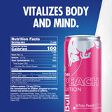 Red Bull Peach Edition Energy Drink, White Peach, 12 fl. oz. can, with 114mg Caffeine, Taurine & B Vitamins