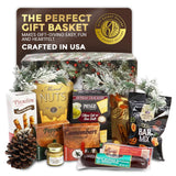 Gift Basket Village - Holiday Homecoming Snack Basket with Sausage, Cheese, Mustard, Nuts & Sweets, Perfect for Gatherings, Christmas, Thanksgiving