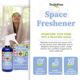 Truly Free Space Freshener Starter Kit, Lemongrass Essential Oil - Car and Air Fresheners for Home, Natural Odor Eliminator Room Spray, 12 oz Empty