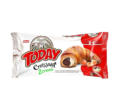 Elvan Today Chocolate & Vanilla Croissants (Pack of 6) | Individually Wrapped, Buttery Soft Croissant, Ready to eat Breakfast Pastry, or Lunchbox