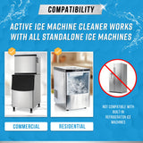ACTIVE Ice Machine Cleaner Maker Descaler - 32 fl oz (8 Uses) Nickel Safe Ice Maker Cleaner Solution - Compatible with Whirlpool 4396808