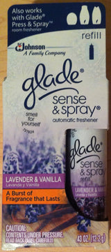 Glade Sense and Spray, Refill, Lavender and Vanilla, 0.43-Ounce