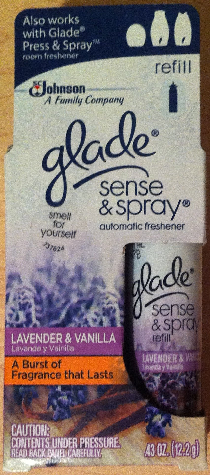Glade Sense and Spray, Refill, Lavender and Vanilla, 0.43-Ounce