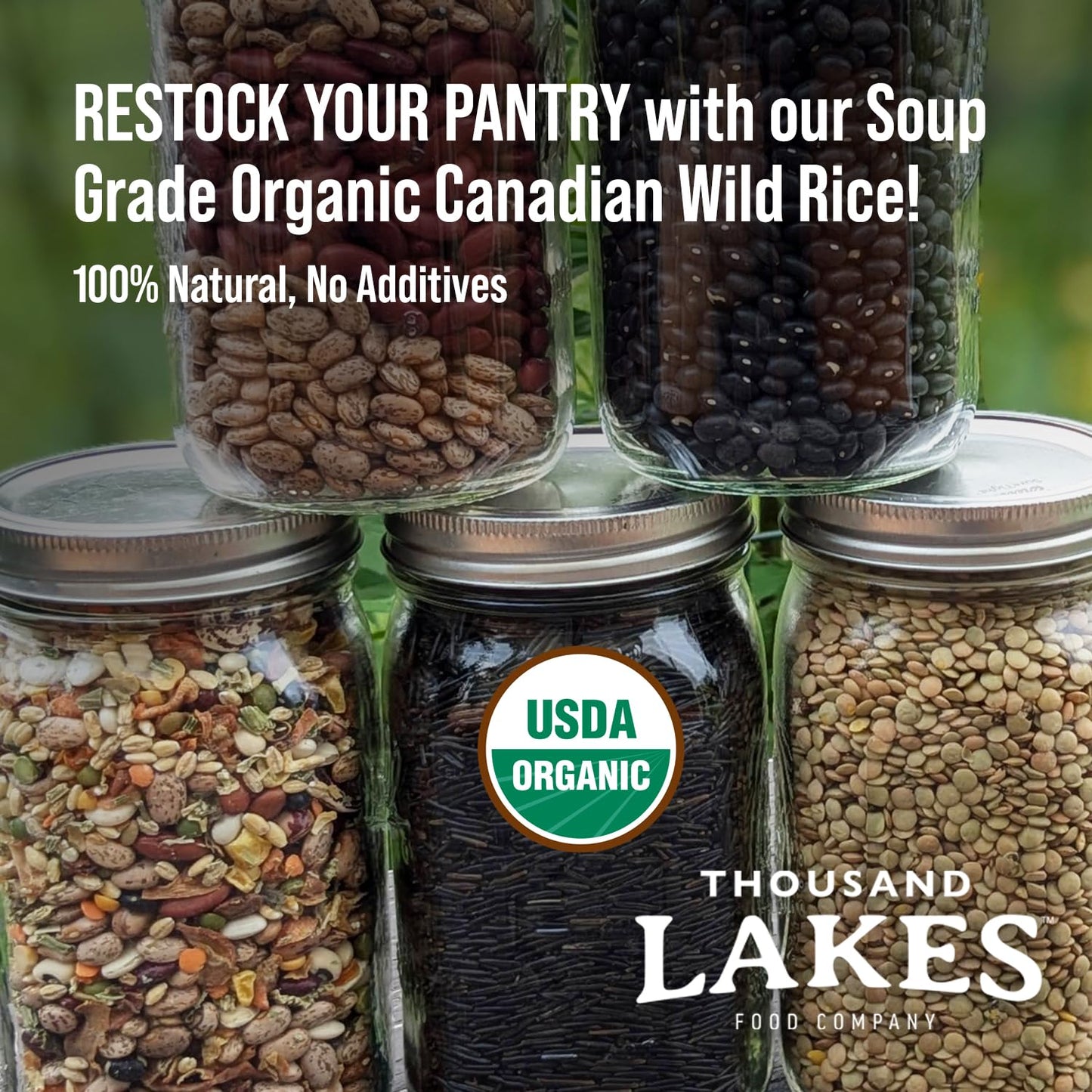 Thousand Lakes Organic Canadian Wild Rice - Soup Grade - Bulk - 5 pounds | 100% Wild Rice | Wild Harvested