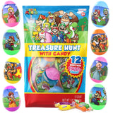 Super Mario Candy Filled Easter Eggs, Assorted Fruit Chews Inside, Perfect for Hunts or Basket Stuffers, 12 Total