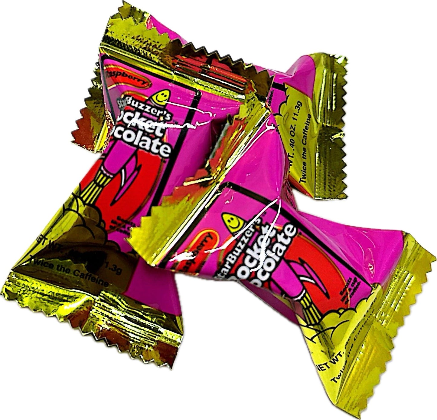 Rocket Chocolate Milk Chocolate Raspberry Flavored Caffeinated Chocolate Truffles, 50 count, Mini