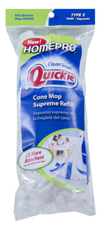 Quickie Microfiber Cone Mop Refill, Machine Washable, Reusable, Highly Absorbent Mop Head Refill