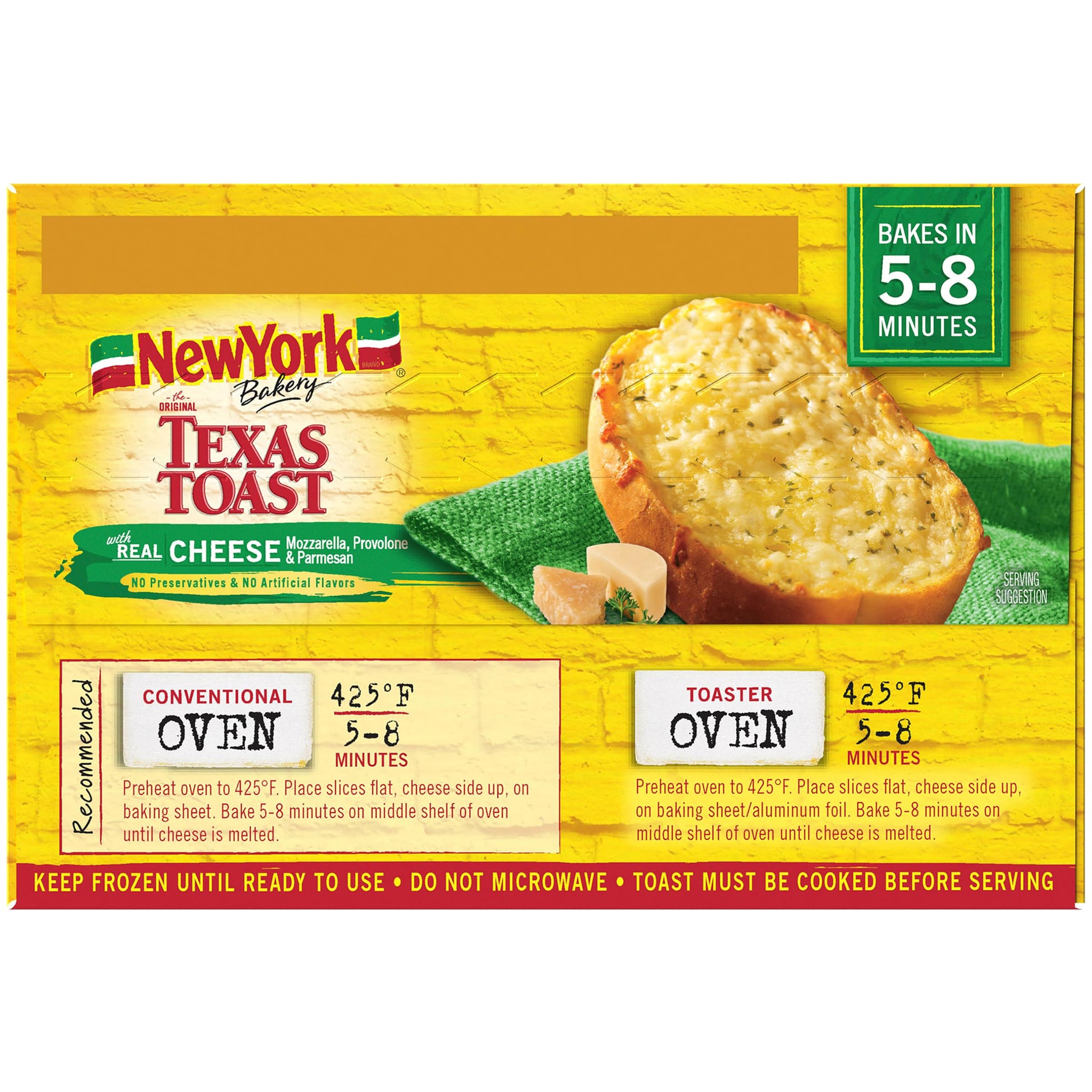 New York Texas Toast, Garlic Toast with Cheese, 13.5 oz (Frozen)