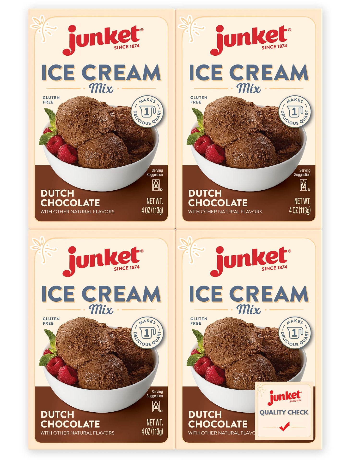 Junket Chocolate Ice Cream Mix 4oz (Pack of 4)