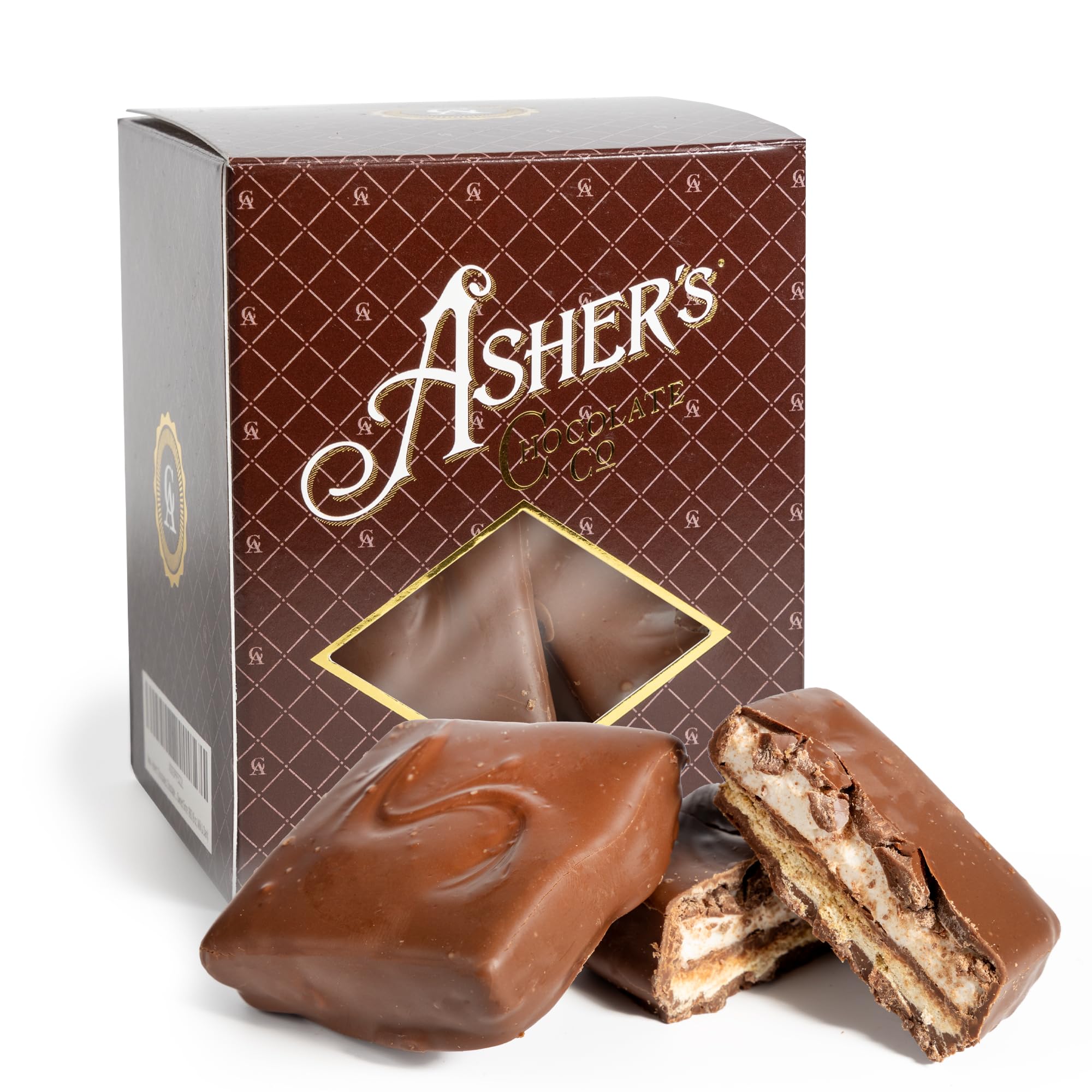 Asher's Chocolates, Large Milk Chocolate Coated S'mores, Sweet and Salty Candy, Made From the Finest Kosher Chocolate, Small Batches, Family Owned