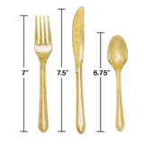 Creative Converting Glitter Assorted Plastic Cutleries, Gold