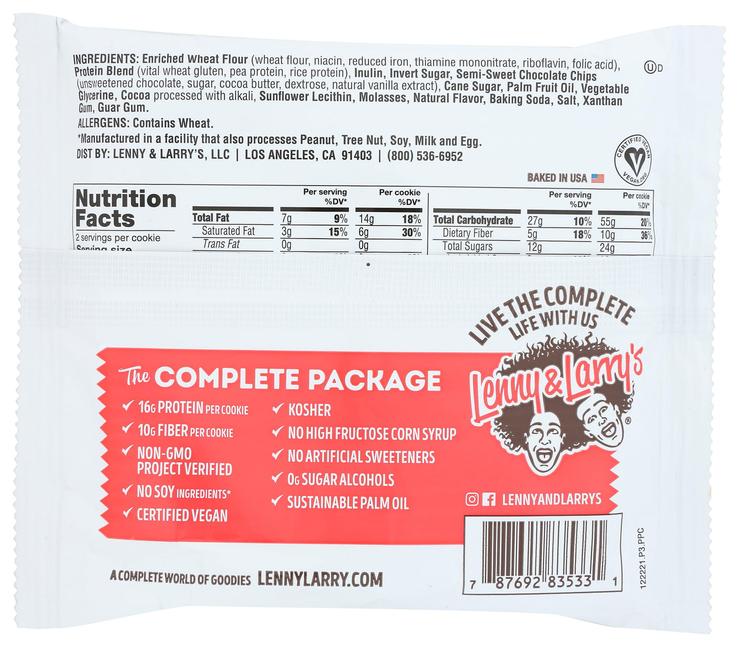 Lenny and Larry's The Complete Cookie - Double Chocolate - 4 Ounce