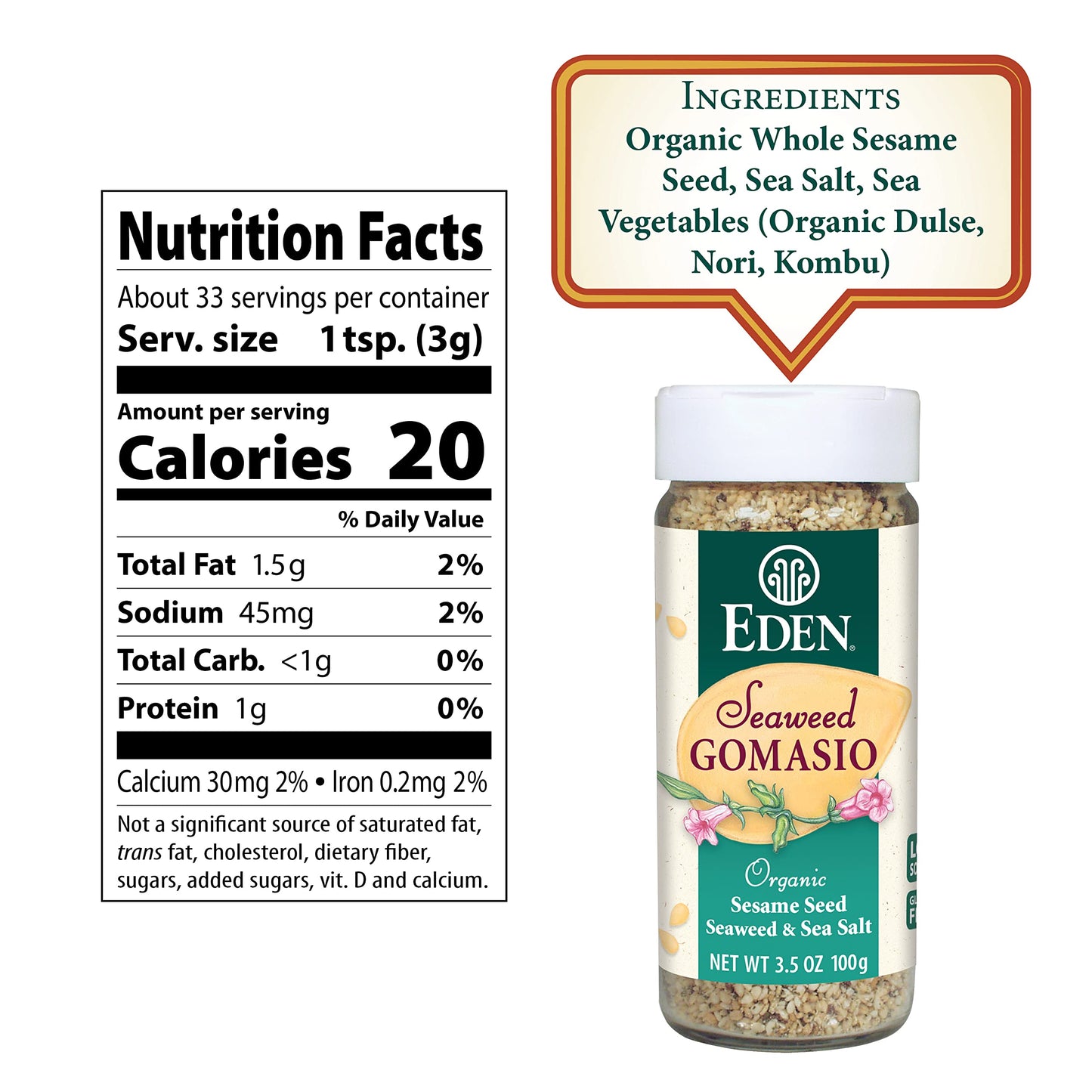 Eden: Organic Seaweed Gomasio, 3.5 oz (Pack Of 2)