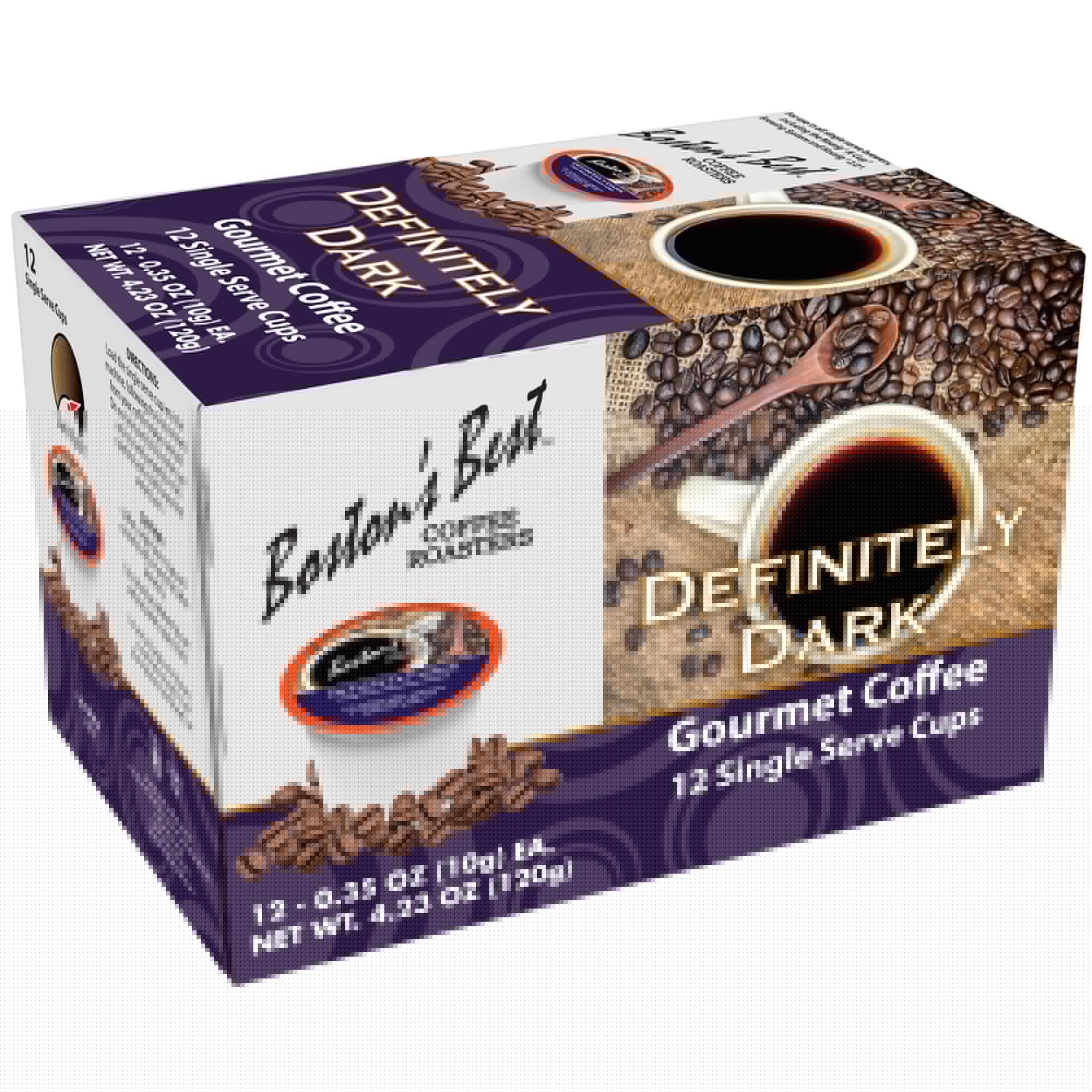 Boston’s Best Coffee - Definitely Dark Roast Coffee, Bold & Rich Gourmet, Compatible with Keurig Coffee Maker, 1 Count (12 Single Serve Cups)
