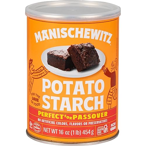 Manischewitz Pure Potato Starch, 16oz (1LB Resealable Container) Gluten Free, Non GMO, Kosher (Including Passover)