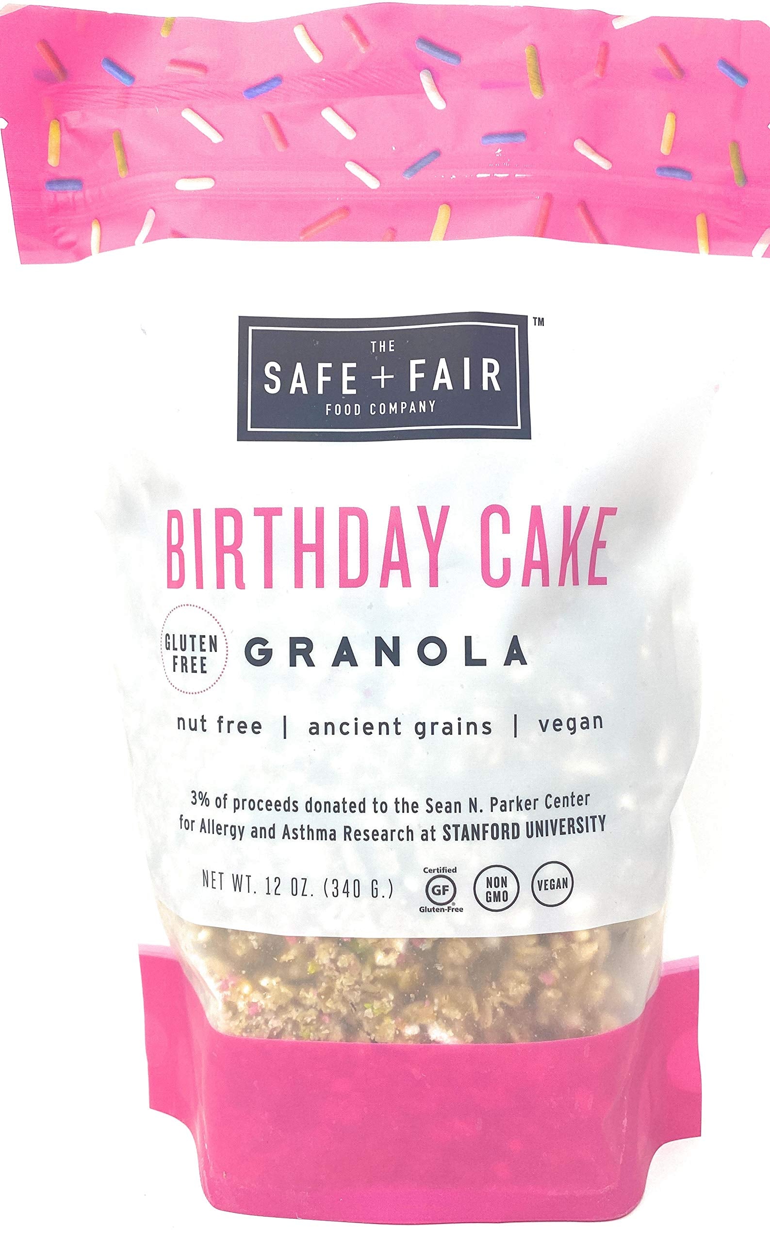 The Safe + Fair Food Company, Birthday Cake Granola Blueberry Cinnamon Granola Honeycrisp Apple Pie Granola Bundle with Kokobunch Kit 12Oz(Pack of 3)