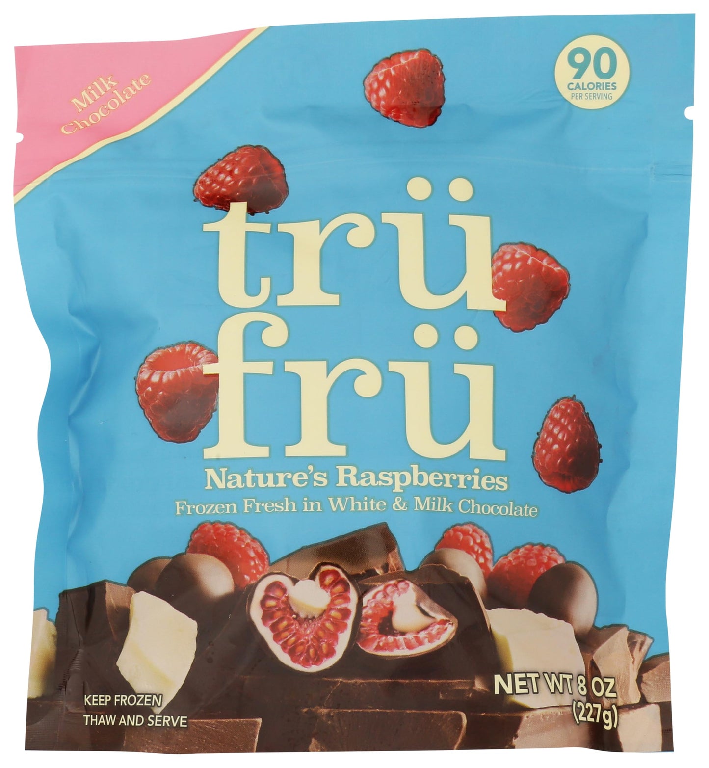 Tru Fru, White & Milk Chocolate Raspberries, 8 Ounce