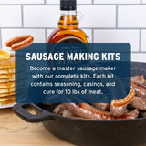 PS Seasoning Maple Blueberry Breakfast Brat Sausage Making Kit for Homemade Links, Complete Seasoning Mix with Real Blueberries and Natural Casings