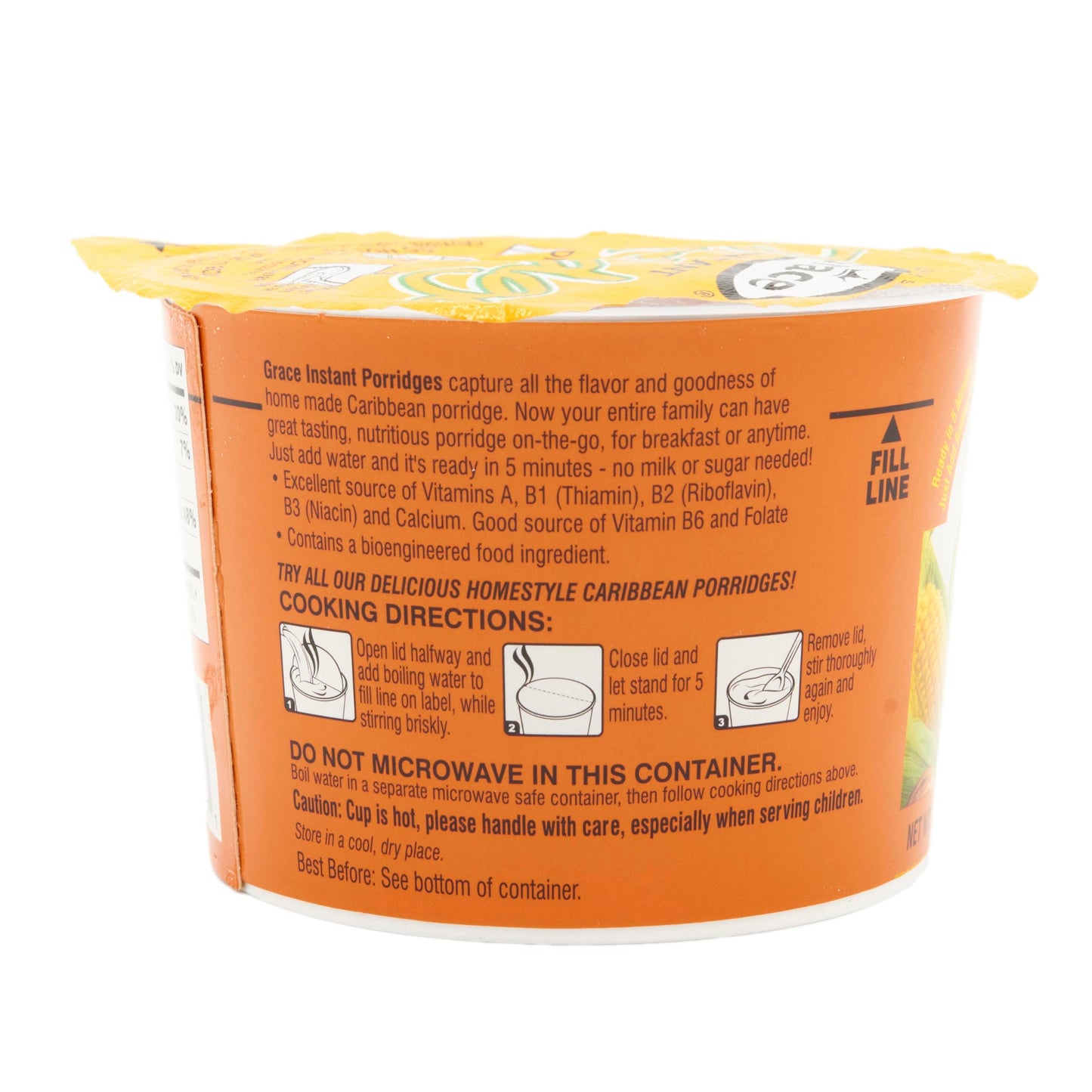 Grace Instant Cornmeal Porridge 2.1oz - 6 Pack