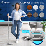 Haiblau Flat Mop & Bucket Wringer Set with Self-Squeeze Mini Mop, Portable Handheld Wet/Dry Cleaner with Microfiber Pads, Flat Mop and Bucket System