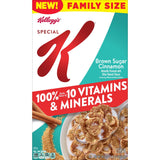 Special K Cold Breakfast Cereal, 100% Daily Value of 10 Vitamins and Minerals, Family Size, Brown Sugar Cinnamon (8 Boxes)
