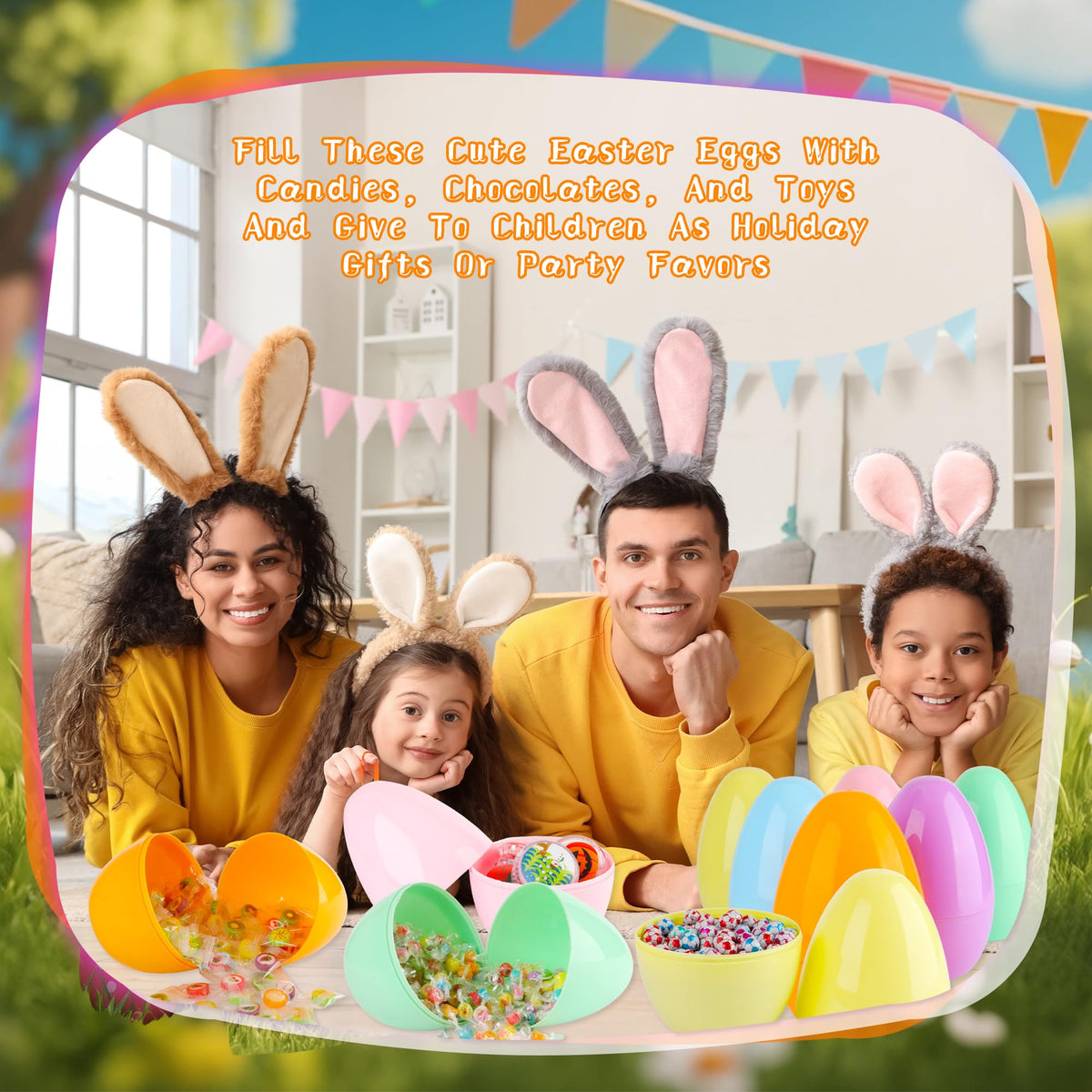 Barblog 12 Pcs 5 Inch/ 6 Inch/ 8 Inch Plastic Easter Eggs Fillable Assorted Macarons Eggs Large Empty Egg for Easter Filling Treats, Gift Baskets or