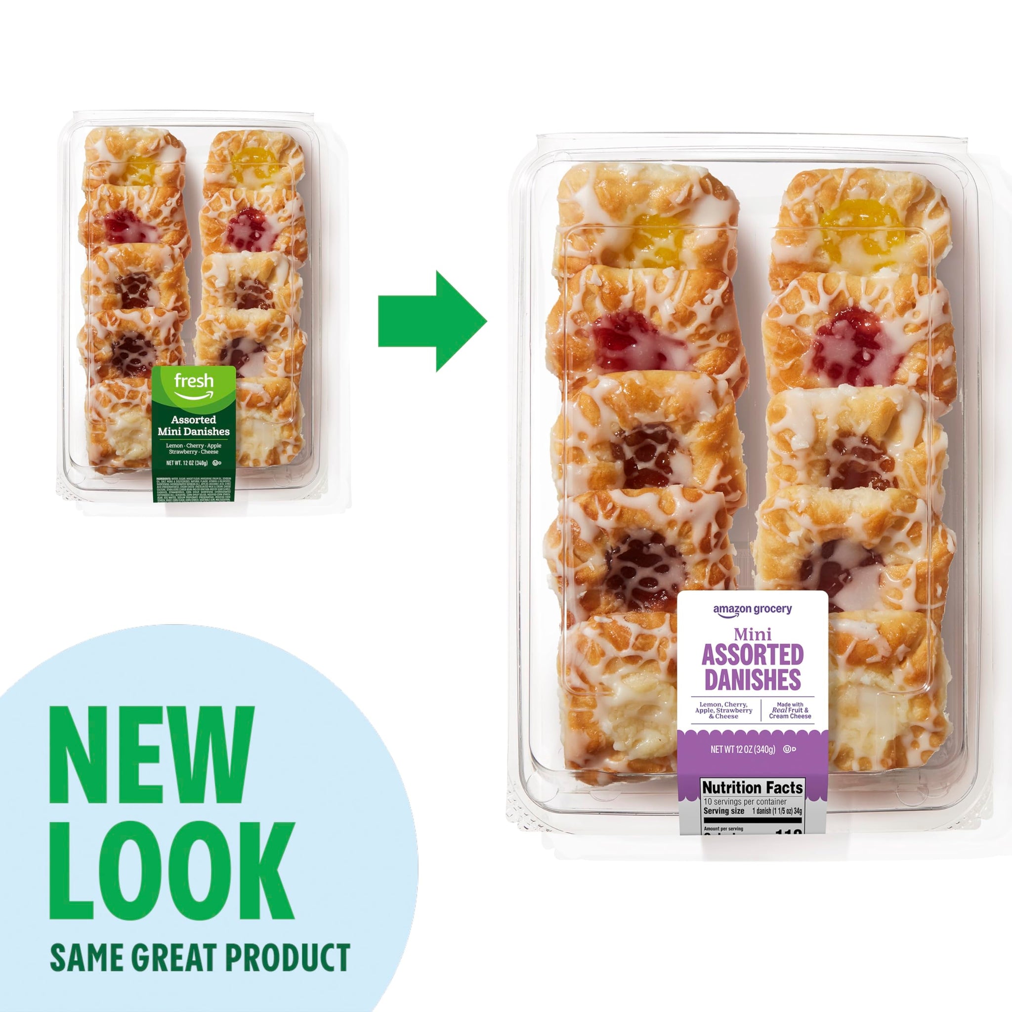 Amazon Grocery, Mini Assorted Danishes, 12 Oz