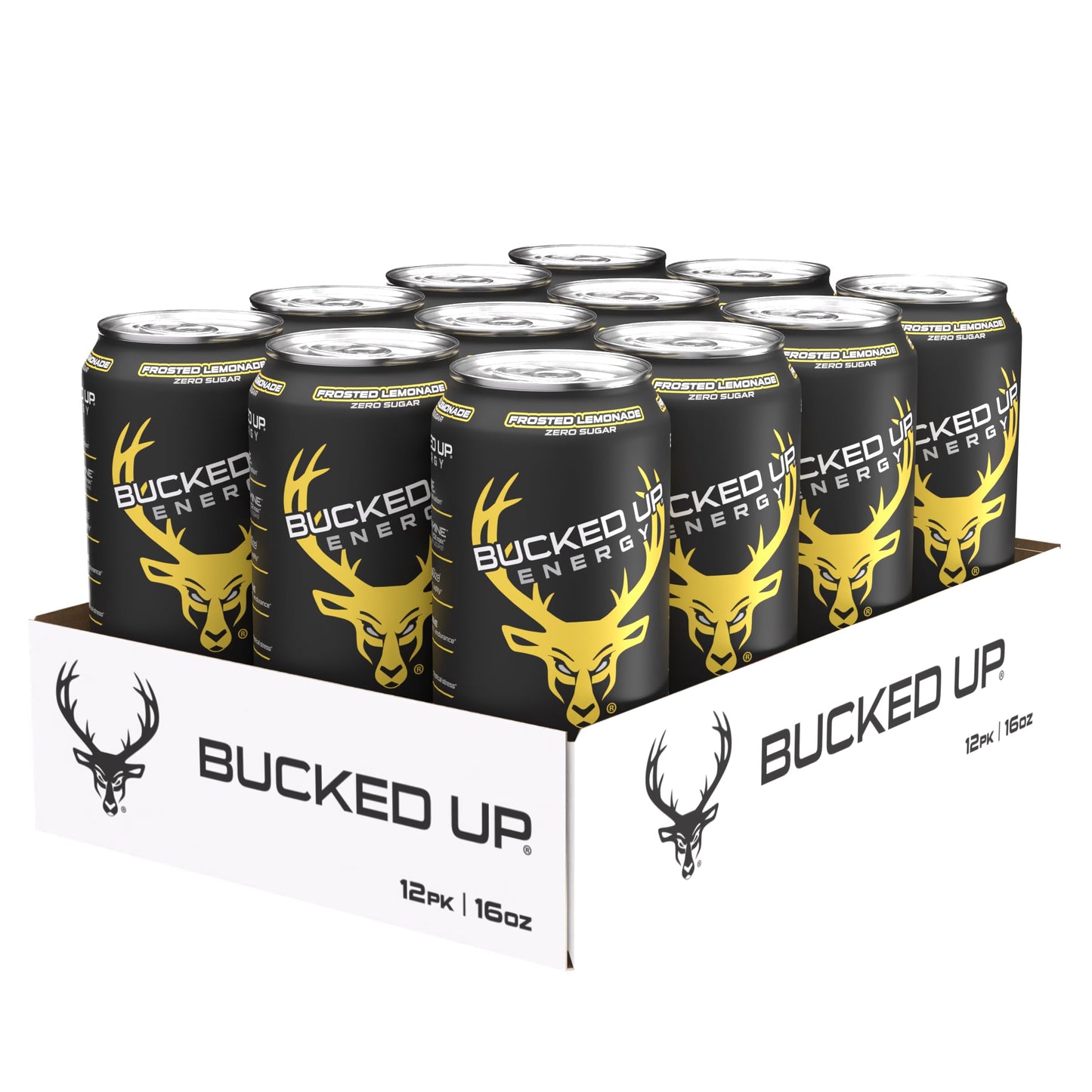 Bucked Up Energy Zero Sugar | 300mg Caffeine Energy Drink with AlphaSize TeaCrine Dynamine and Huperzine A | Zero Sugar Performance Beverage, 12 Pack
