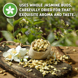 Sou Zen Jasmine Green Tea Loose Leaf Blend, 4oz | Green Tea Leaves with Jasmine Flowers | Fragrant Loose Leaf Jasmine Tea | Resealable Pouch | No