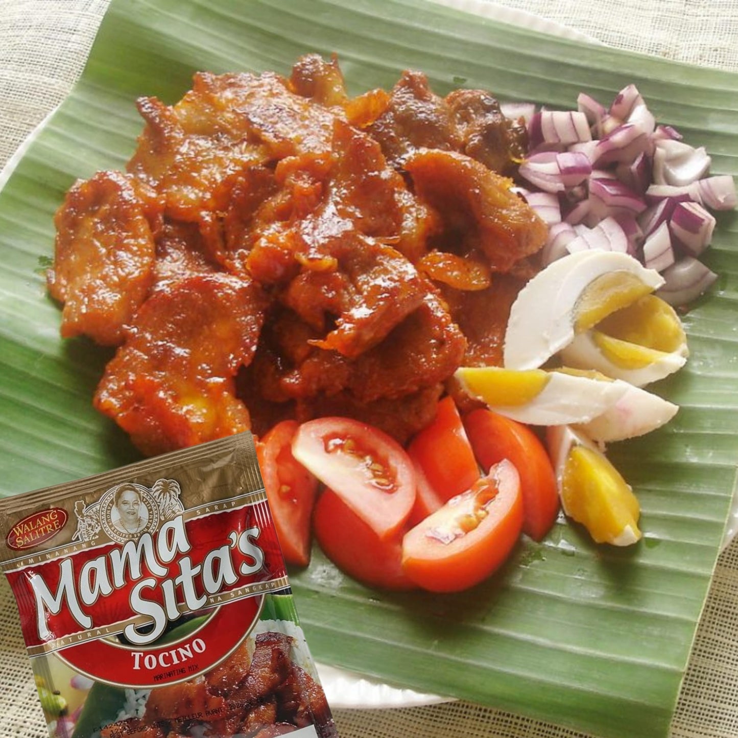 Mama Sita's Tocino Marinating Mix (Sweetened Cured Pork Mix) 2.6oz, 6 Pack