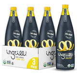 Ingrilli 100% Organic Lemon Juice, 33.8 Fl Oz Glass Bottle (Pack of 3)