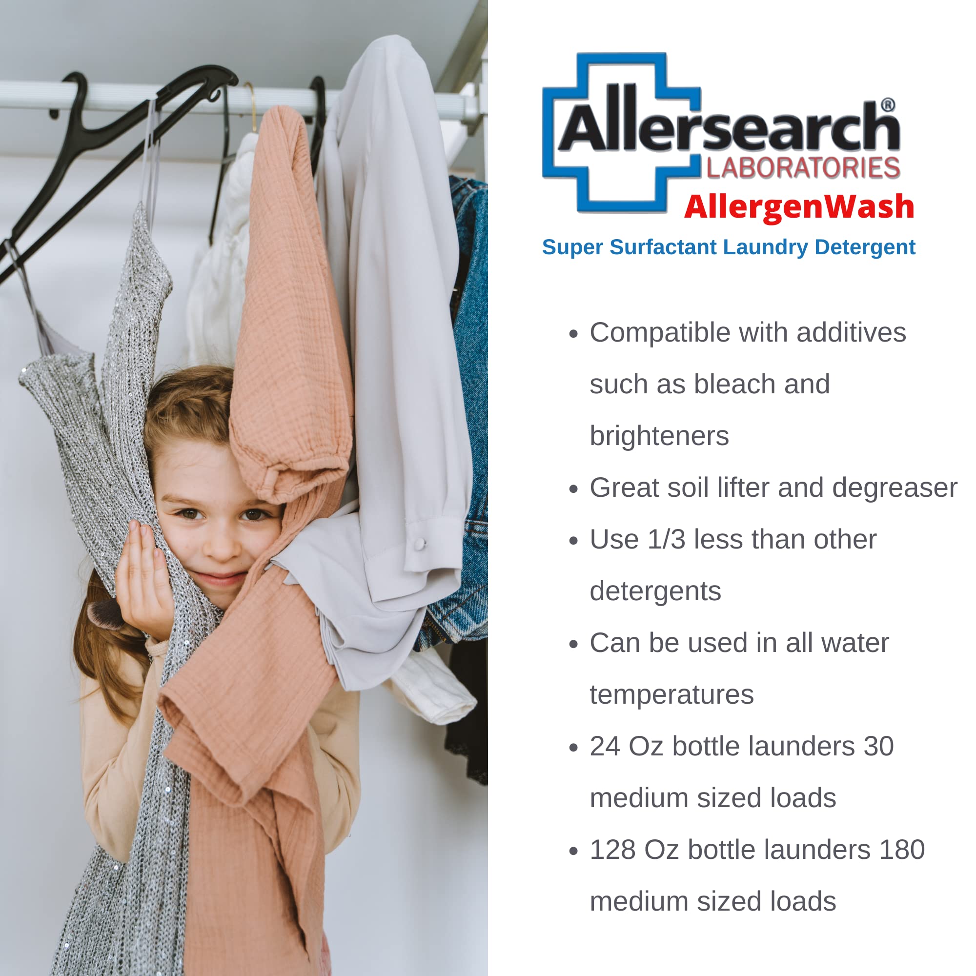 Allergen Wash Laundry Detergent 128 oz.