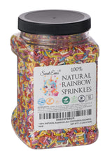 100% NATURAL RAINBOW SPRINKLES - NATURAL COLOR, DAIRY FREE, NUT FREE, GLUTEN FREE, SOY FREE, VEGAN, EGG FREE AND KOSHER,1.5 LBS. CUPCAKE AND CAKE