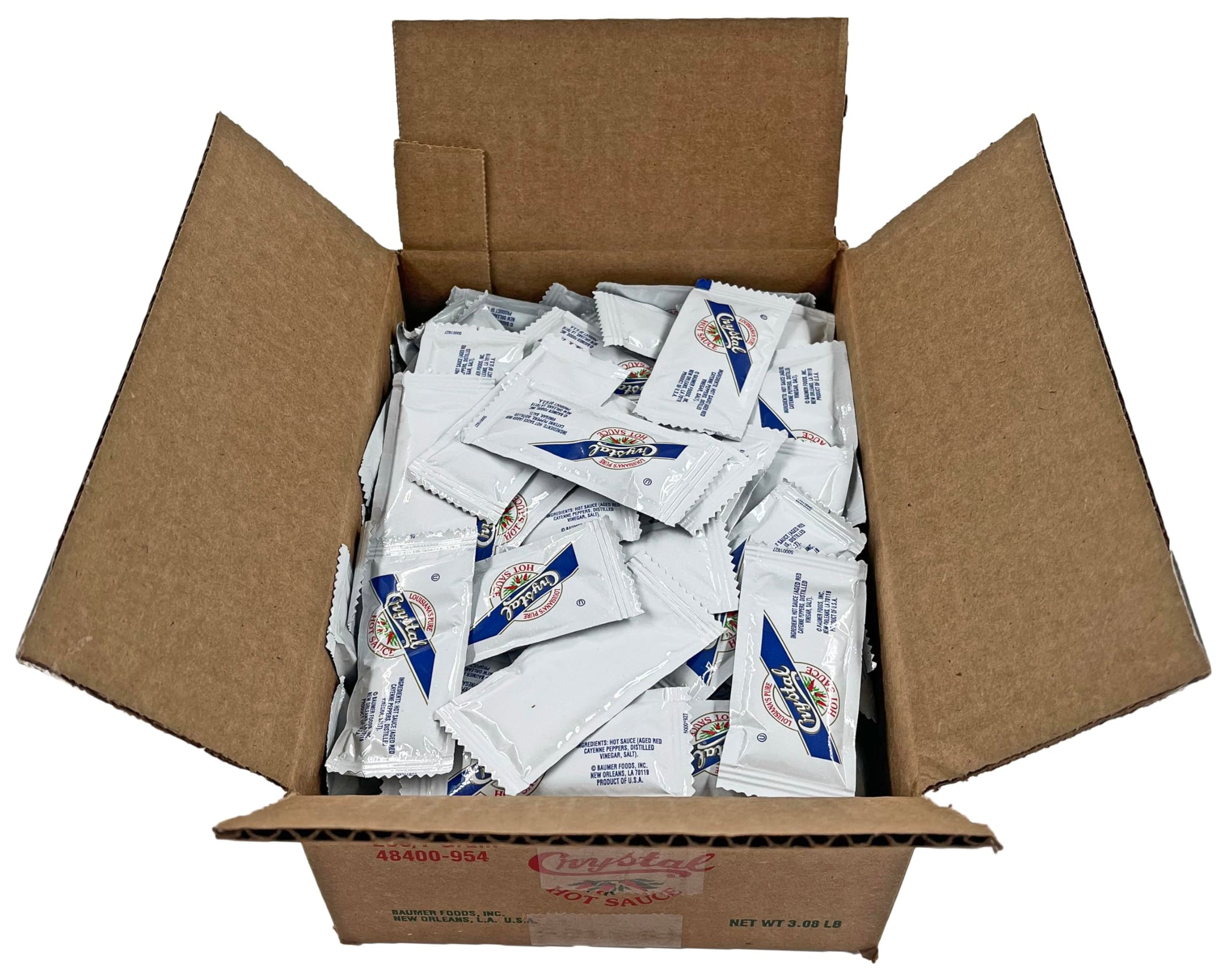 Louisiana Crystal Hot Sauce Box of 200 (7) Gram Packets
