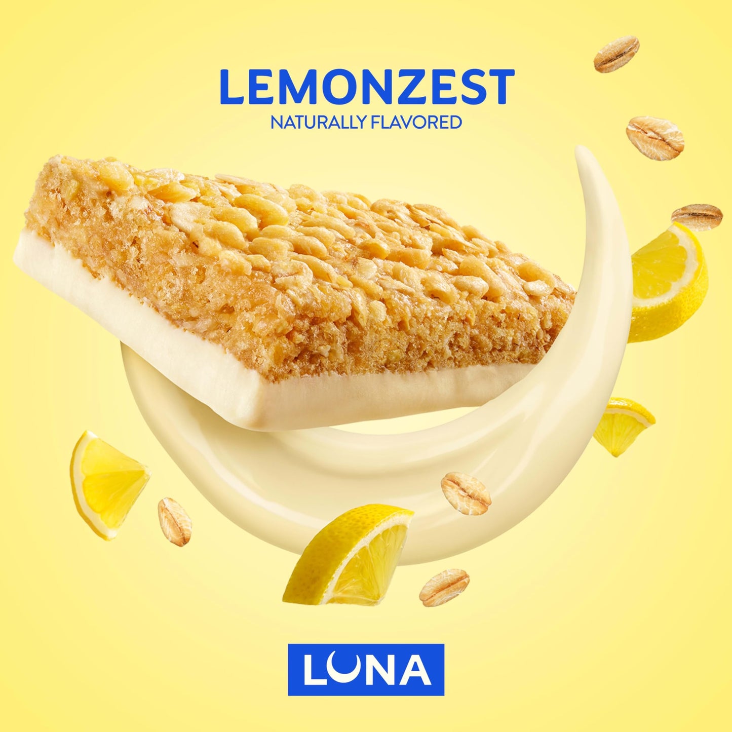 LUNA Bar - LemonZest Flavor - Gluten Free Snack Bars - Non-GMO - Protein Bars - Made with Organic Oats - Value Pack (12 Pack)