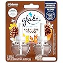 Glade PlugIns Refills Air Freshener, Scented and Essential Oils for Home and Bathroom, Cashmere Woods, 1.34 Fl Oz, 2 Count