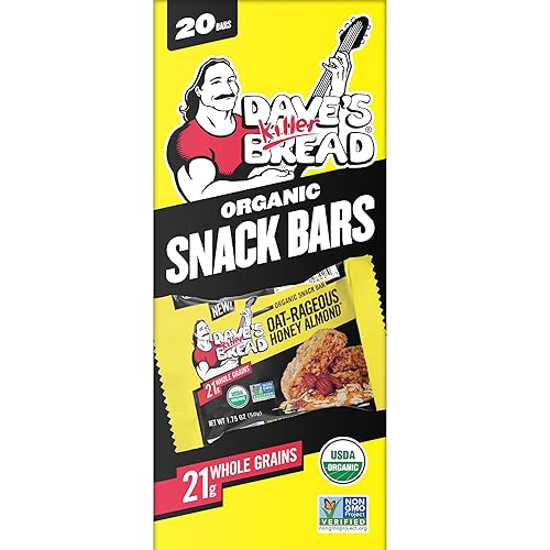 Dave's Killer Bread Oat-Rageous Honey Almond Organic Snack Bars, 20 Individually Wrapped Snack Bars