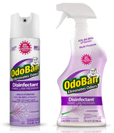 OdoBan Ready-to-Use Disinfectant and Harsh Aroma Eliminator, Cleaner and Fabric/Air Freshener, Set of 2, 14.6 Ounce 360-Degree Continuous Spray and 32